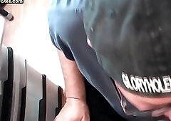 Gloryhole homemade gaydaddy sucking black dong in closeup