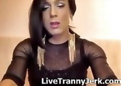 Dolled up Shemale Trap Sissy Gurl Wanks Toys Cum & Plugs