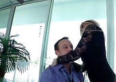 Bigtits Dominatrix Fingers Her Subs Asshole