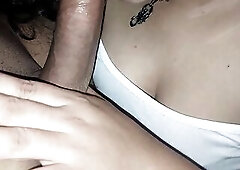 My delightsome girlfriend sucking the gardener's knob