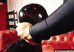 Spandex suit perfect for submissive Japanese bottom Yoshi Kawasaki