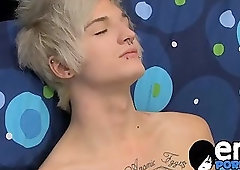 Austin strokes his hard cock before blowing his juicy load