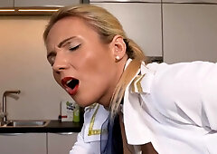 German Cabin Attendant Pounded in Kitchen