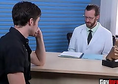 Hunk gets his asshole ripped by a giant metal spreader