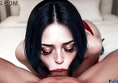 A ardent beauty gave me a oral pleasure in her boyfriend's bedroom [AI]