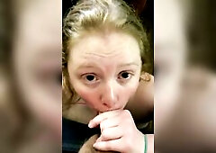 My eighteen yo whore wife sucks my dick on clip for the 1st time and shows off her collar.