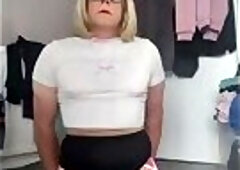Big dildo riding, sissygasm and cumshot