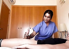 A lewd nurse has sex with her patient when the doctor isn't around