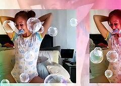 Japanese teen An Himeno in black lingerie sucking dick