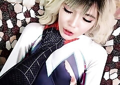 Hawt Spider-Dude Multiverse: Miles Morales Passionately Banged Gwen Stacy & filled her throat with cum