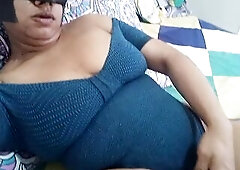 HOT BRUNETTE HAIR MASSAGES HER LARGE TITTIES AND HER CONCUPISCENT SNATCH