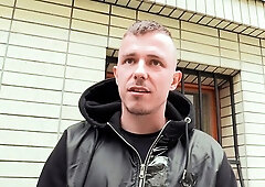 Dude with hard tats riding a stranger's cock eagerly