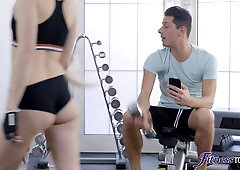 Lucky Gym-goer AMBUSHED by 2 Blonde Hotties