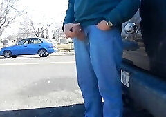 Big-Cock Daddy Stroking Outdoors