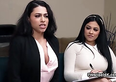 Big Latina Boobies And Pussies For The Principals Hard Dick