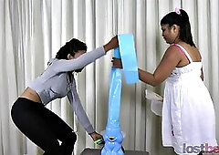 Shaving hairy big pussy: Lesbian, Fetish  Lesbians Porn