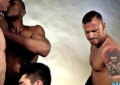 Hot gay double penetration and cumshot