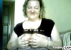 BBW Russian Marina's Skype Session - Blowjob & Titillating Fun