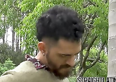 Hot young Latino barebacked after making out at the beach