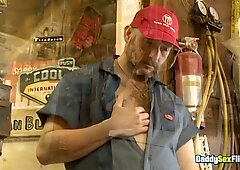 Bearded Sailor Blue Loves Solo Getting Off