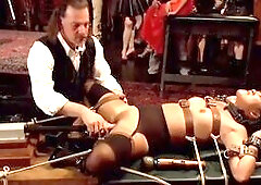 Asian slave machine and big cock fucked