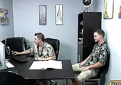 Muscle Gays barebacking in the office