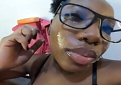 Ramrod Sucking Hot Moist Lips Kisses Pretty Facial Cumload Got On Large Bazookas Black Wench Nerd - Jhodez1