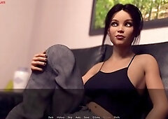 Beautiful trans lady with a massive cock in 3D animation