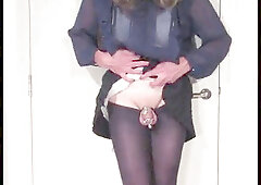 Worshiping domina Kate and cumming for her delight