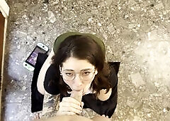 Gamer girl gives you a blowjob because she loves your cock - Emma Fiore