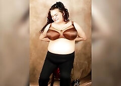 See big beautiful woman Older Latin babe mother I'd like to fuck try on a couple of ebony sheer nylons! Flawless for Large Saggy Natural Tit Love