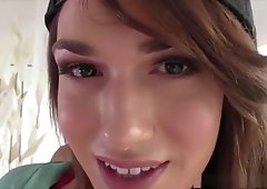 Immature shemale Aspen Brooks gets ass her fucked by her boyfriend