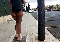 Exhibitionist Pair: Chap masturbating his large penis with a fleshlight in public places - beauty in nature's garb