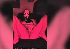 Ghostface Mask Fingering Bushy Snatch