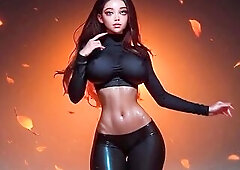 Consummate Body Large Tits and Hawt Abdomen Beauty Dancing! Hard Nipps Brunette hair Consummate Body Large Titties and Hawt Abdomen Angel Dancing! Har