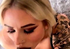 Blonde BBW Sucks and Swallows BBC