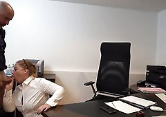 Jeny White, a Aged Secretary with a LARGE butt, has a large job this day! This babe needs to interview 2 boyz for a role in a Porn Episode and on pape