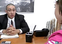 Paige is more than qualified for the job she's applying for. She's hot. She sucks a mean dick. And she's a horny fuck. What more do you