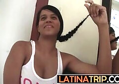 Hot amateur latina nympho Criss with big boobs wants to be in porn She talks about her naughtiest fantasies and flashes her booty then she grabs the p