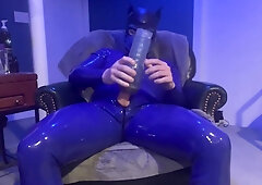 Blue Rubber Pup Playing