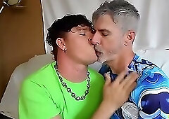 Hot Gays Kiss Tongue Tease