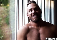 Hairy twin anal sex with cumshot