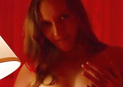 Busty babe fingers her soaked pussy begging for your thick cock now