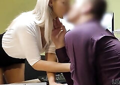 LOAN4K. Stud helps a blond babe when that babe needs additional cash