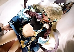 Woman, fetish, anime doll