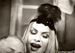 Busty latina TS dominates over muscular hunk