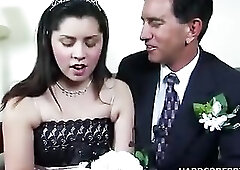 Charming Amber in her wedding tape