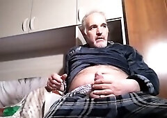 Solo handjob, grandpa handjob, hairy handjob