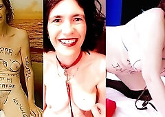 The mature Natalia being worn from behind, with a strap, darts and grabbed by the neck