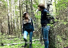 Stranger Arouses, Sucks and Hard Fuckes in the Forest of Fastened Man Outdoor